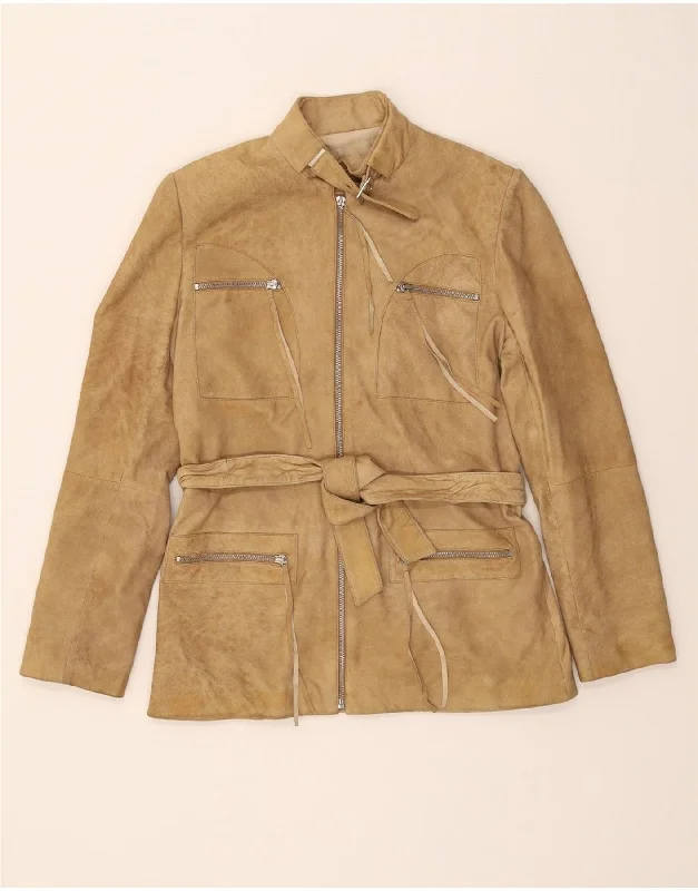Reduced Prices CONBIPEL Womens Suede Jacket IT 42 Medium Brown Leather