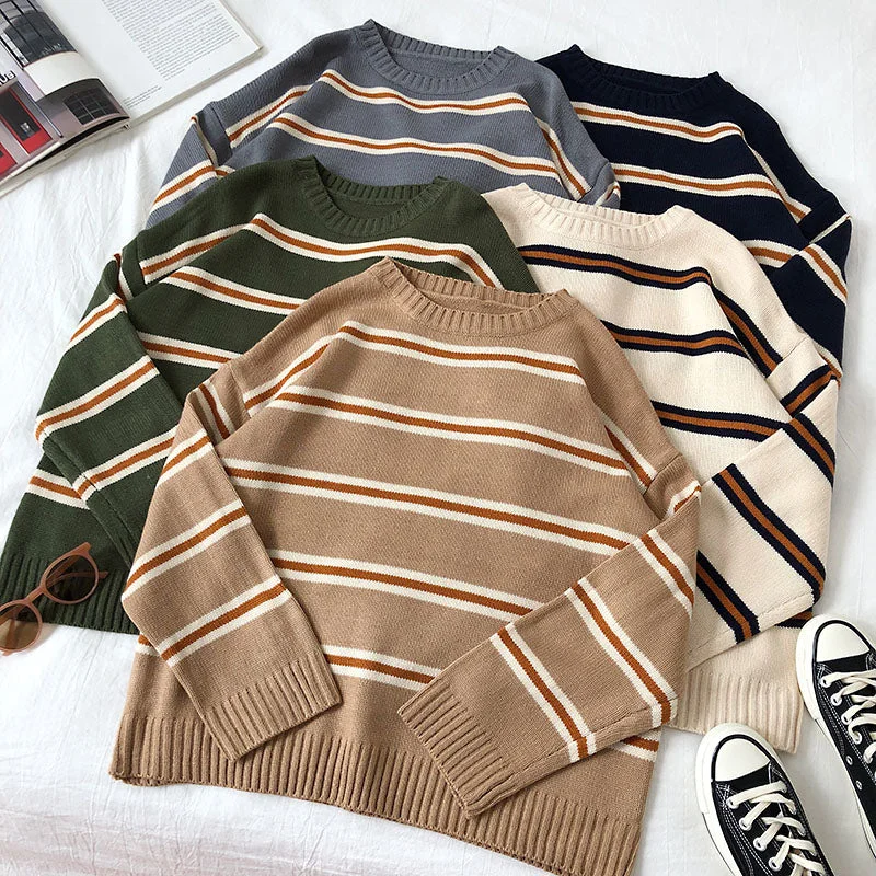 Quick Sale Double Stripe Sweater (5 Colors)