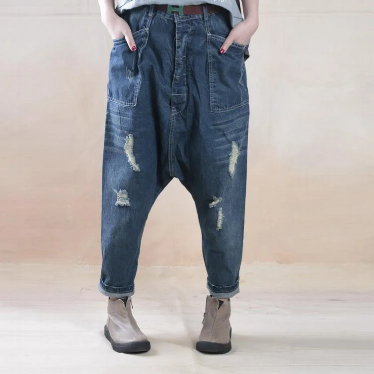 Can't Resist Fall Denim pants women drop-crotch