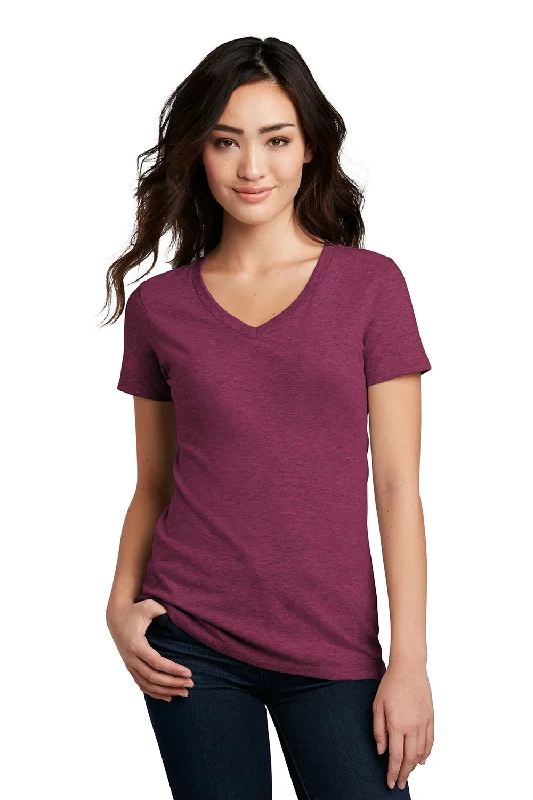 The Best Deal District Womens Perfect Blend Short Sleeve V-Neck T-Shirt - Raspberry Fleck