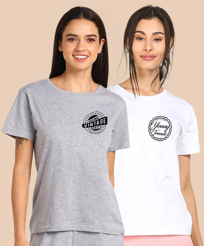 Weekend-Only Price Drops Womens Regular Fit  Combo Printed T Shirt