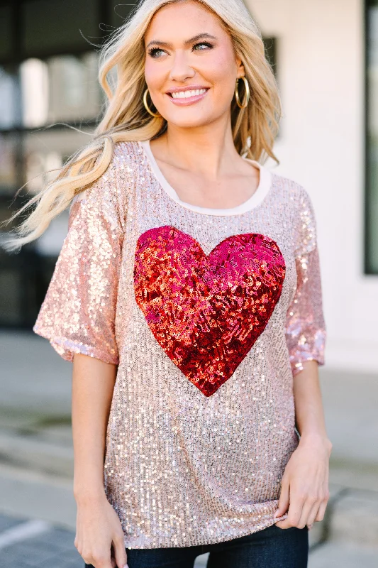 Reduced Prices Love Shine Rose Gold Heart Top