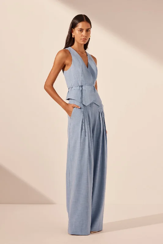 Special Discount ASHER WIDE LEG PANT - CHAMBRAY BLUE