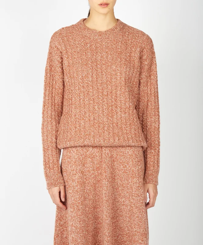 Quick Sale Irish - Corbin Cable Crew Neck - Cedar Marl