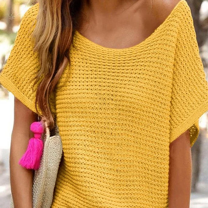 Can't Miss Loose Knit Dolman Sleeve Sweater, Yellow