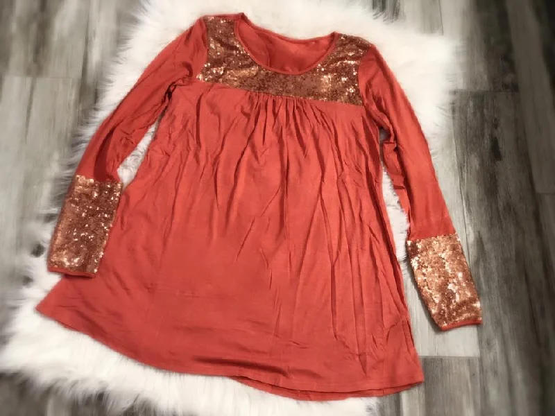 Limited Quantity Pumpkin Orange Sequin Tunic
