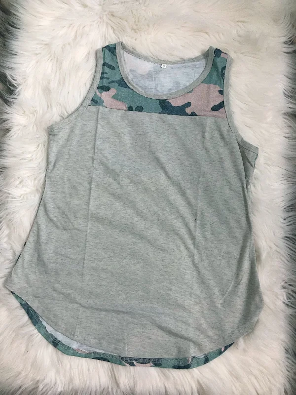 Quick Sale Camo Color Block Tank