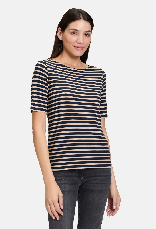 Limited Time Offer Boat Neck Striped Top