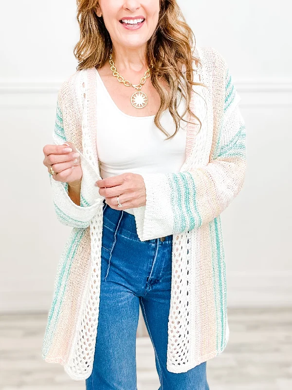 Deal Dash She's All That Open Front Striped Cardigan Top