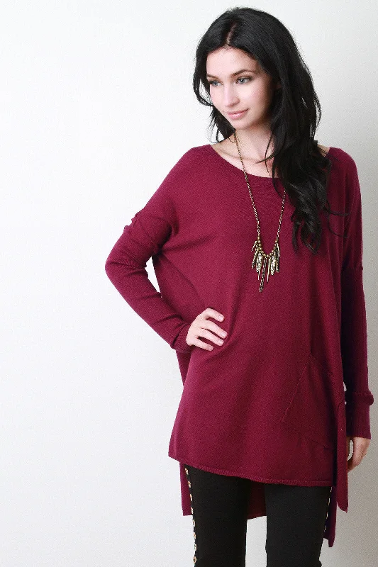 Take Advantage Boxy Side Slit Sweater