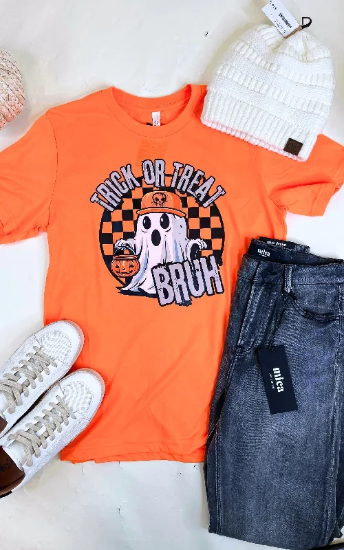 Referral Discount Trick or Treat Bruh Graphic T-shirt - FINAL SALE