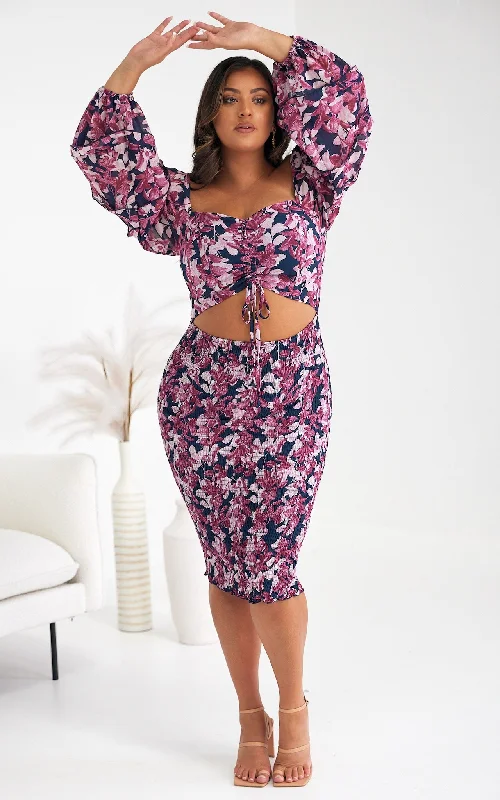 Fantastic Deals Leona Dress - Navy Floral