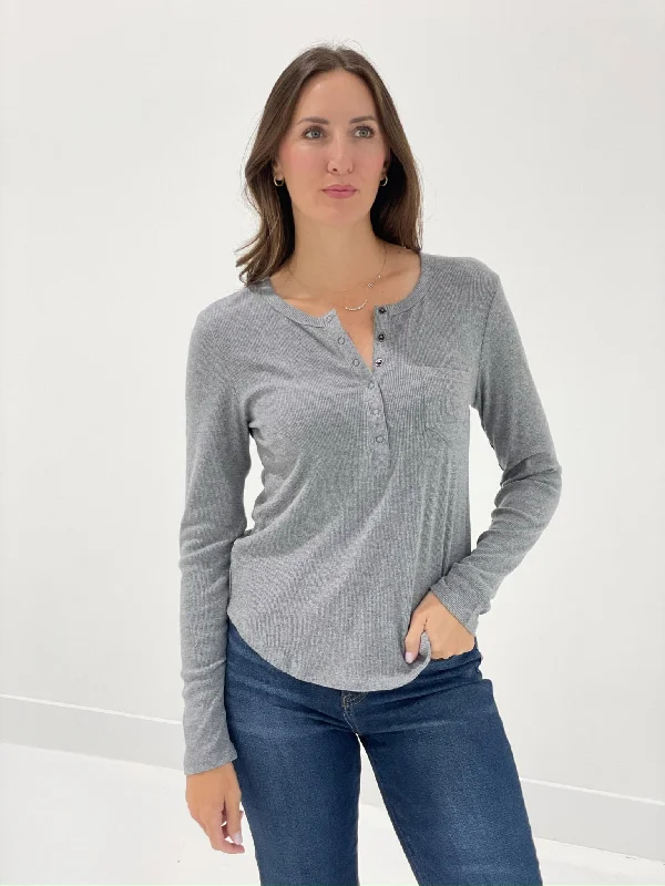 Savings Galore Take A Hint Ribbed Knit Top - H Grey *CM