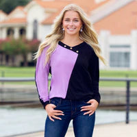 Can't Miss Color Block Long Sleeve Top