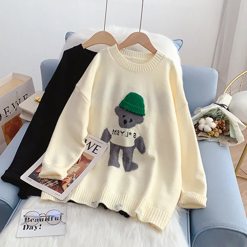 Weekend Deals That Sizzle Cute bear three-dimensional hat sweater female design sense minority  5199