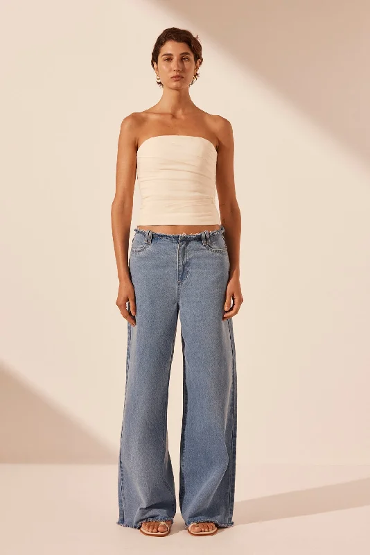 Early Bird STELLA WIDE LEG JEAN - MID BLUE
