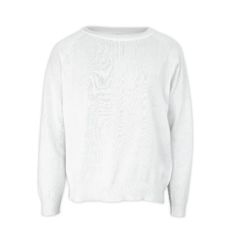 Blowout Sale Ls Ragland Plain Sweater - White
