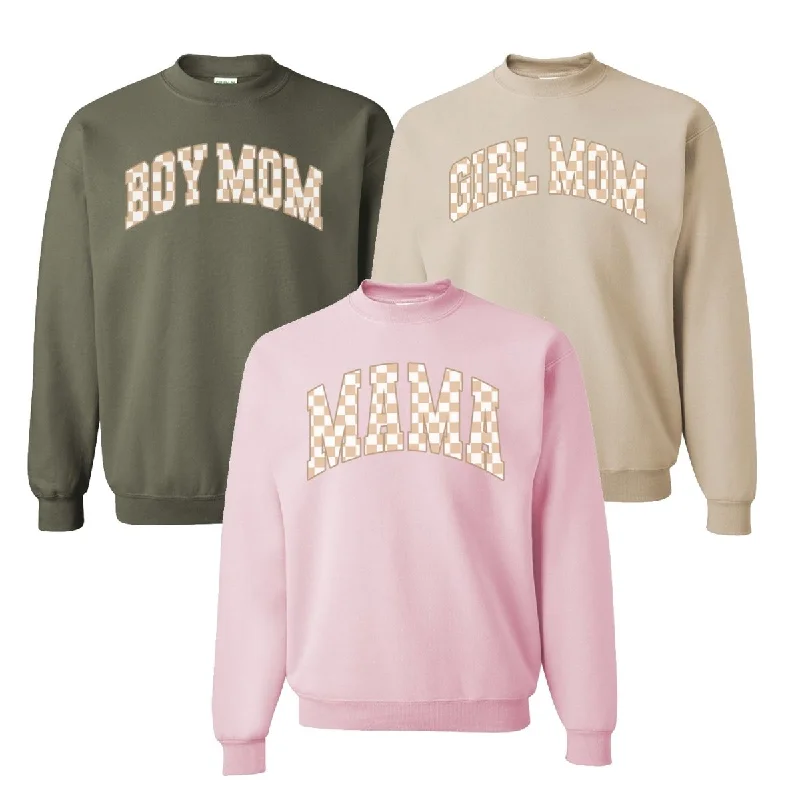 Bonus Savings 'Mama Tan Check' Crewneck Sweatshirt