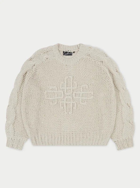 Early Access EMBLEM OVERSIZED KNIT JUMPER - STONE