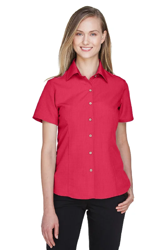 Weekend Special Harriton Womens Barbados Wrinkle Resistant Short Sleeve Button Down Camp Shirt - Parrot Red Weekend Special Harriton Womens Barbados Wrinkle Resistant Short Sleeve Button Down Camp Shirt - Parrot Red