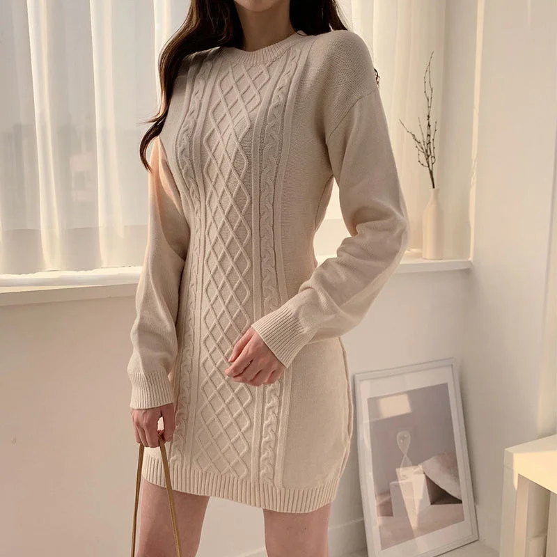 Big Savings Ribbed Bodycon Mini Sweater Dress (2 Colors)