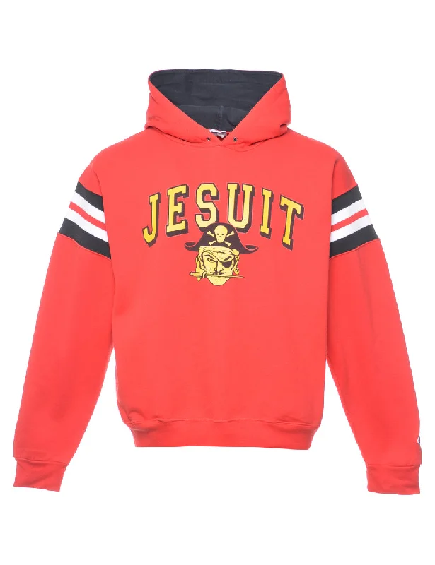 Weekend Savings Spectacular Red Jesuit Printed Hoodie - L