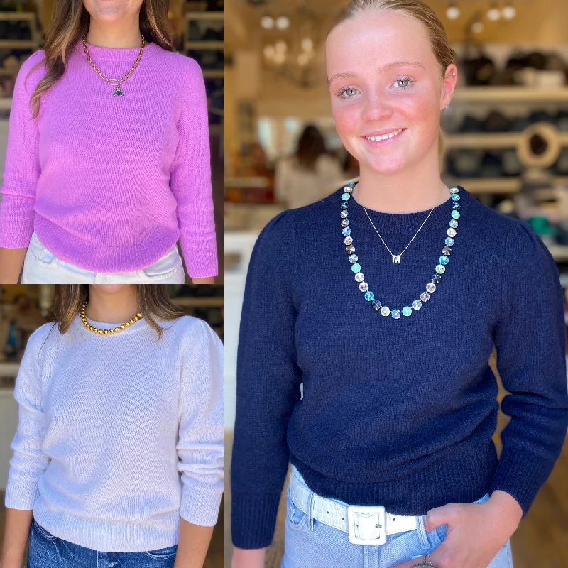 Special Discount W+W Cashmere Puff Sleeve Crewneck