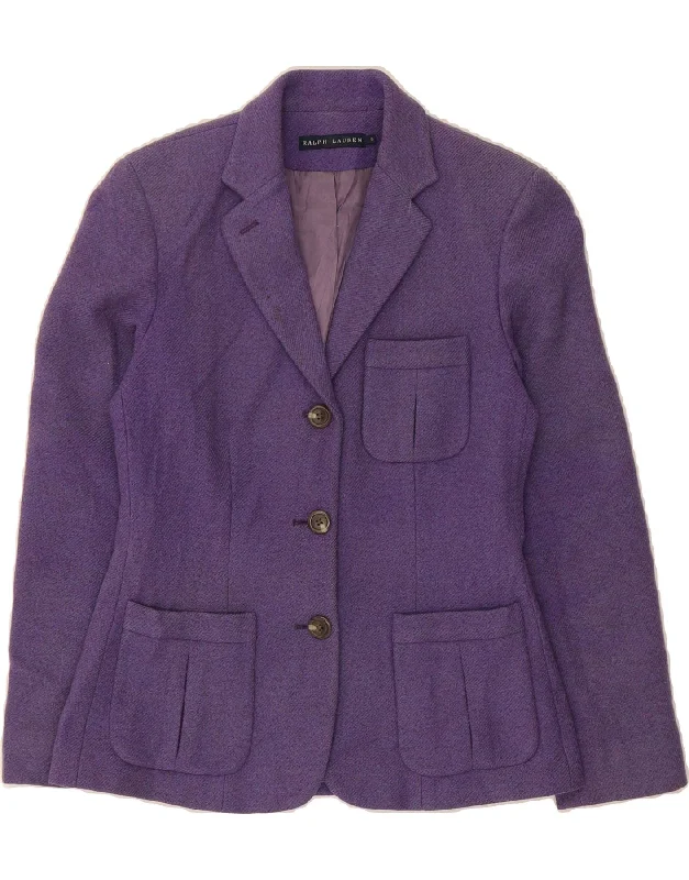 Massive Deal RALPH LAUREN Womens 3 Button Blazer Jacket US 6 Medium Purple Wool