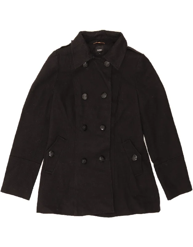 Take Advantage OASIS Womens Pea Coat UK 10 Small Black Wool