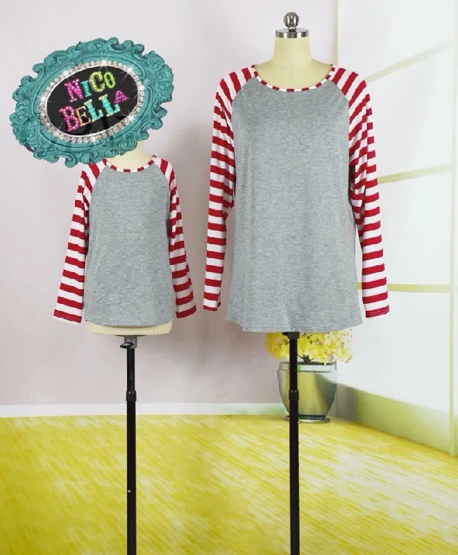 Act Now Red & White Raglan