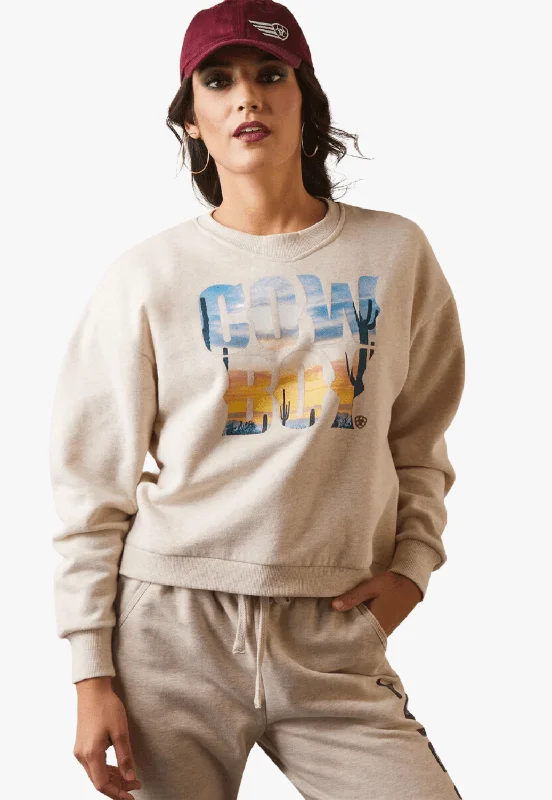 Great Bargain Ariat Womens Cowboy Crew Sweater