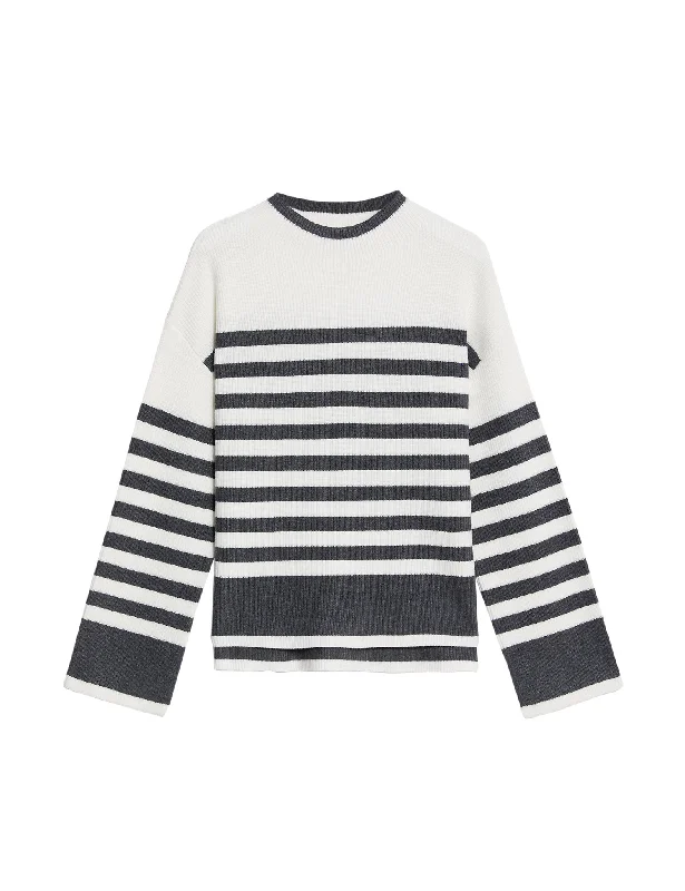 Flash Sale Soft Touch Striped Funnel Neck Jumper