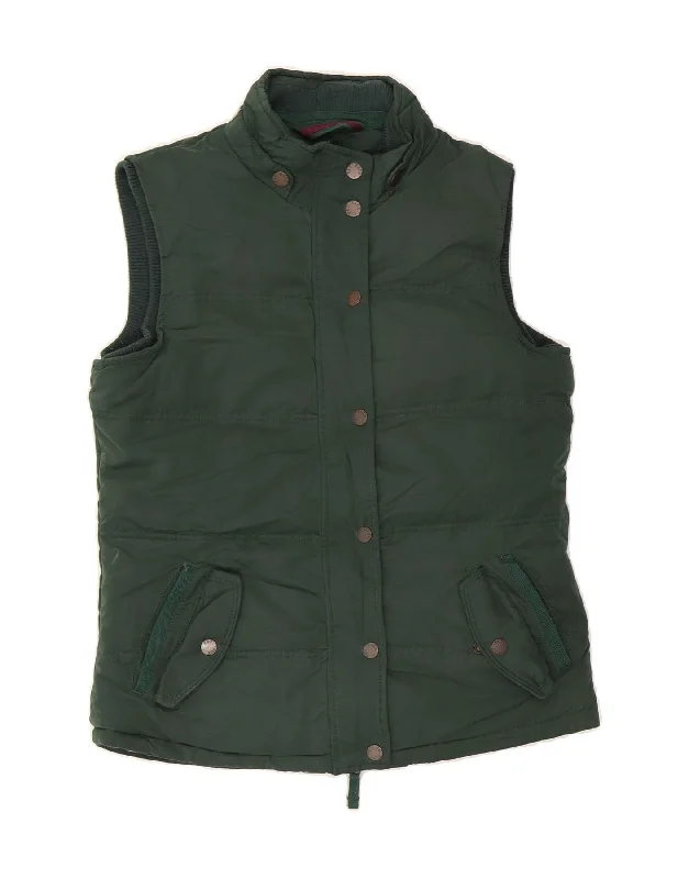 Early Bird FAT FACE Womens Padded Gilet UK 12 Medium Green Polyester