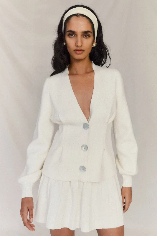 Deal of the Day Beverly Knit Cinched Cardigan - Ivory