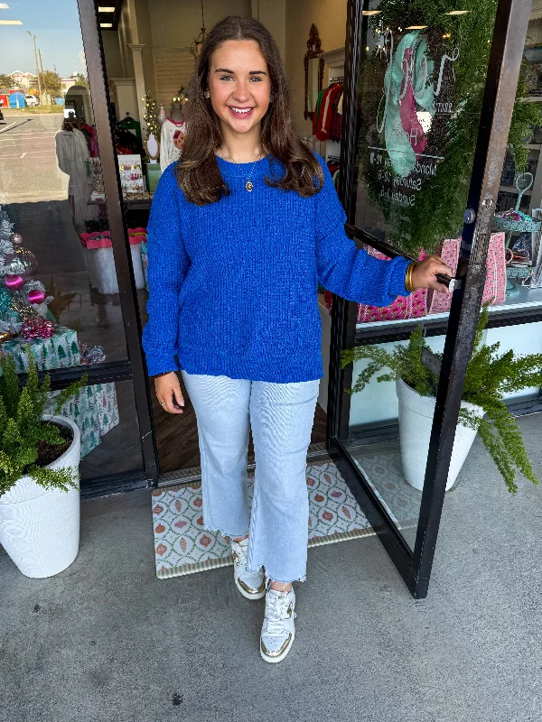 TIME-Limited Offer Knit Kasey Sweater: Blue