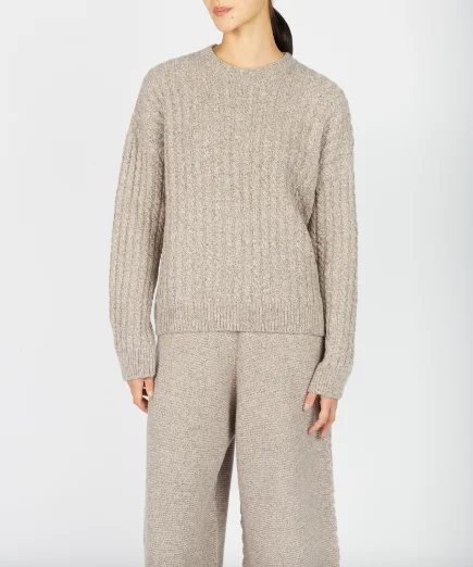 Shop and Save Irish - Corbin Cable Crew Neck - Eggshell