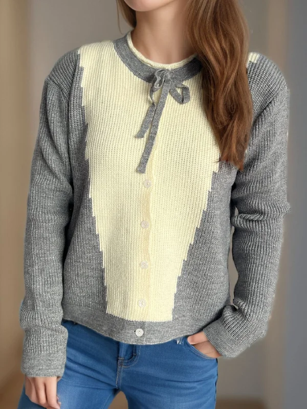 Sale Event Contrast Button Down Long Sleeve Cardigan