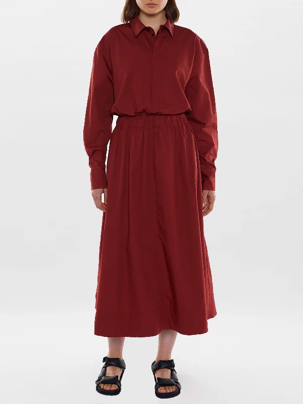 Online Exclusive gathered waist cotton dress