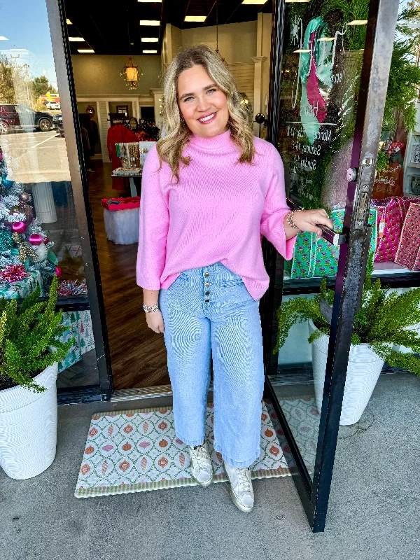 Markdown Sale Lindsey Solid Sweater: Pink