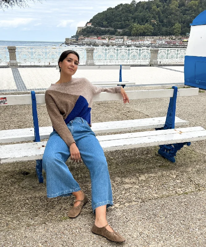 Weekend Bargains to Celebrate Indi & Cold Colour Block Intarsia Sweater