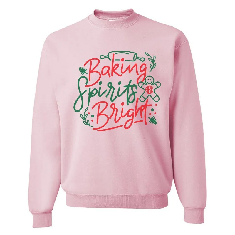 Weekend Bargains to Enjoy Monogrammed 'Baking Spirits Bright' Crewneck Sweatshirt