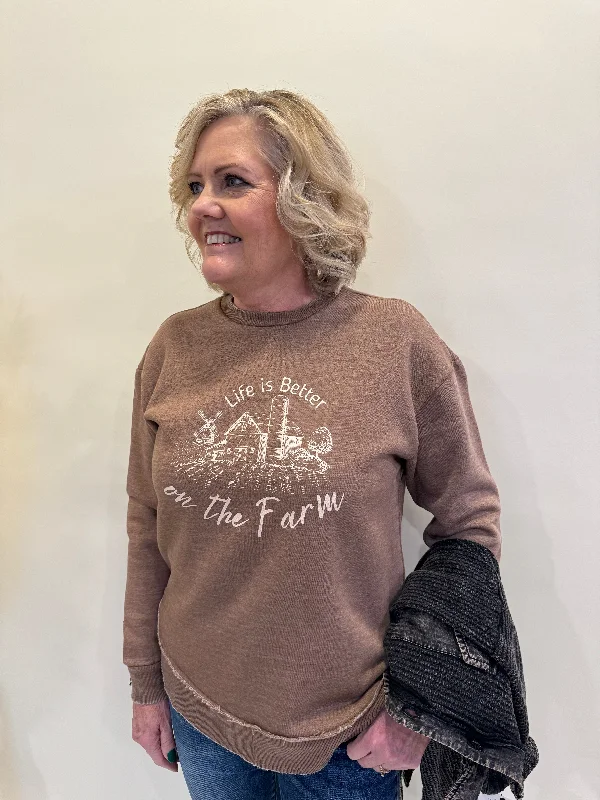 Extra Savings LIFE IS BETTER ON THE FARM CREW NECK SWEATSHIRT