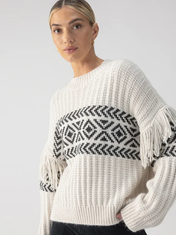 Weekend Discounts to Enjoy Artisan Fringe Sweater