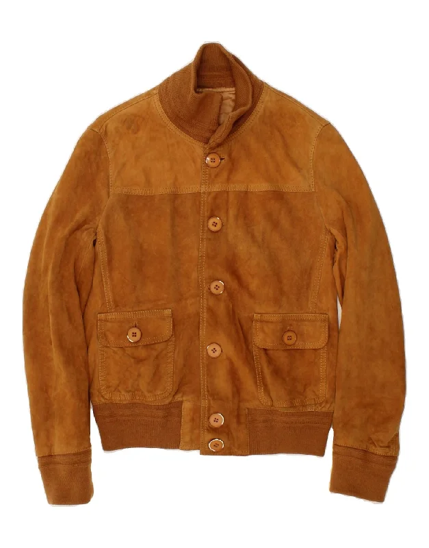 Weekend Deals That Wow VINTAGE Womens Suede Bomber Jacket IT 44 Medium Brown