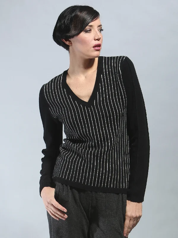 Buy Now Pin Striped V Neck Pullover