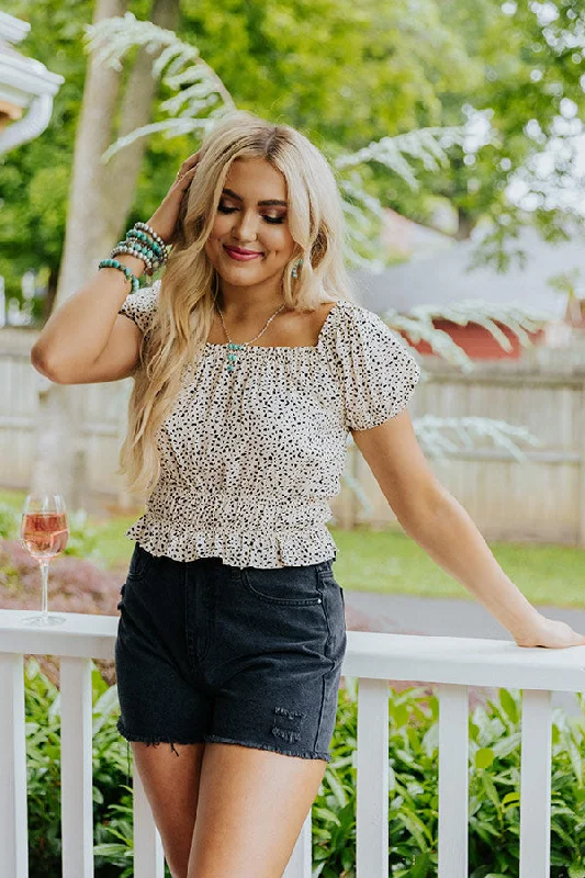 Now or Never On The Haute Spot Crop Top In Cream