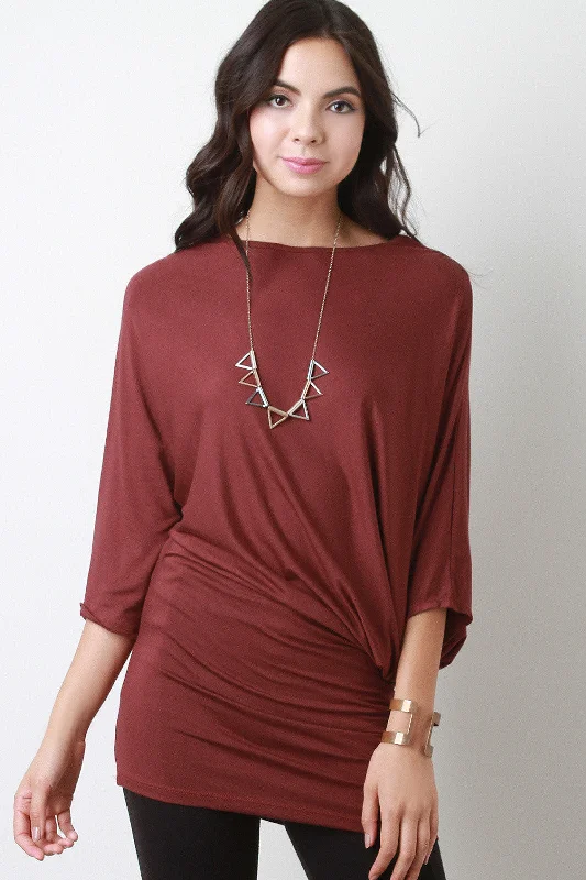Now Available Boat Neck Dolman Sleeves Top