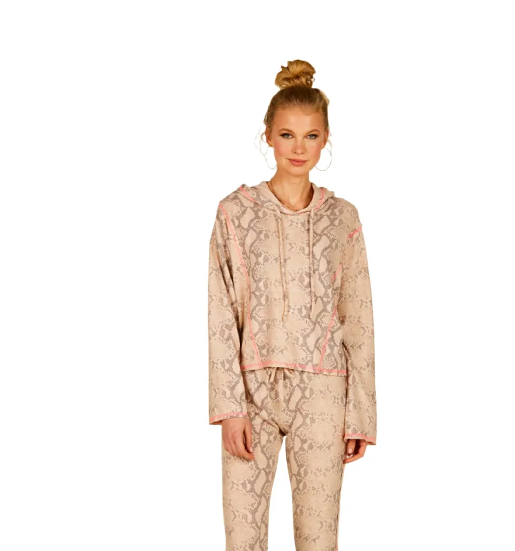 Weekend Savings Spectacle Vintage Havana Hacci Tan Snake Hoodie Pop Stitching S10764