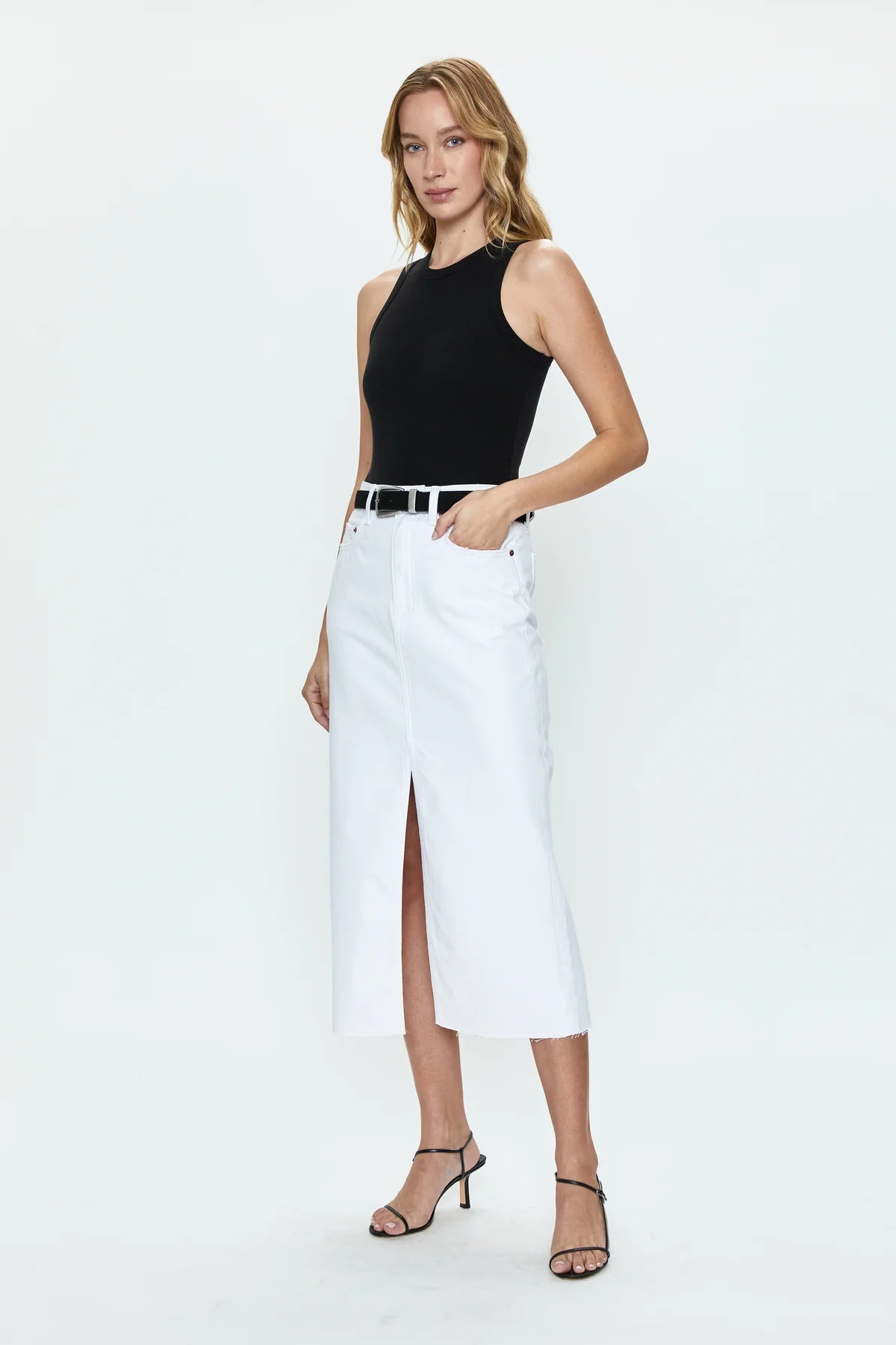 Referral Discount Pistola Alice Midi Skirt - White