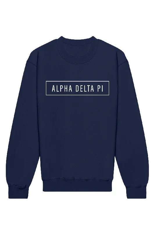 Deal Dash Alpha Delta Pi Blocked Crewneck Sweatshirt